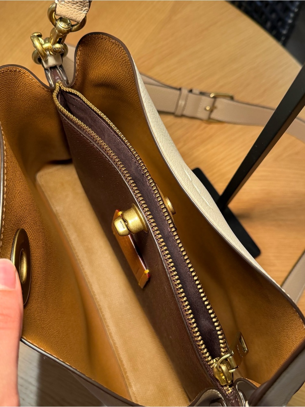 Coach Willow Shoulder Bag in Cream - Picture 9 of 14